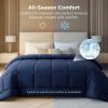 imageBedsure Comforter Duvet Insert  Quilted Comforters Twin XL Size All Season Duvet GentleSoft Down Alternative Bedding Blanket with 8 Tabs Gifts for WomenMen Red Twin XL 92 x 68 InchesNavy Blue