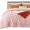 imageBedsure Comforter Duvet Insert  Quilted Comforters Twin XL Size All Season Duvet GentleSoft Down Alternative Bedding Blanket with 8 Tabs Gifts for WomenMen Red Twin XL 92 x 68 InchesPink