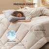imageBedsure Comforter Duvet Insert  Quilted Comforters Twin XL Size All Season Duvet GentleSoft Down Alternative Bedding Blanket with 8 Tabs Gifts for WomenMen Red Twin XL 92 x 68 InchesLinen