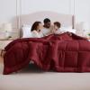 imageBedsure Comforter Duvet Insert  Quilted Comforters Twin XL Size All Season Duvet GentleSoft Down Alternative Bedding Blanket with 8 Tabs Gifts for WomenMen Red Twin XL 92 x 68 InchesRed