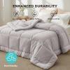 imageBedsure Comforter Duvet Insert  Quilted Comforters Twin XL Size All Season Duvet GentleSoft Down Alternative Bedding Blanket with 8 Tabs Gifts for WomenMen Red Twin XL 92 x 68 InchesLight Grey