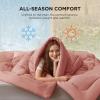 imageBedsure Comforter Duvet Insert  Quilted Comforters Twin XL Size All Season Duvet GentleSoft Down Alternative Bedding Blanket with 8 Tabs Gifts for WomenMen Red Twin XL 92 x 68 InchesDusty Pink