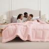 imageBedsure Comforter Duvet Insert  Quilted Comforters Twin XL Size All Season Duvet GentleSoft Down Alternative Bedding Blanket with 8 Tabs Gifts for WomenMen Red Twin XL 92 x 68 InchesPink