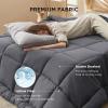 imageBedsure Comforter Duvet Insert  Quilted Comforters Twin XL Size All Season Duvet GentleSoft Down Alternative Bedding Blanket with 8 Tabs Gifts for WomenMen Red Twin XL 92 x 68 InchesGrey