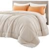 imageBedsure Comforter Duvet Insert  Quilted Comforters Twin XL Size All Season Duvet GentleSoft Down Alternative Bedding Blanket with 8 Tabs Gifts for WomenMen Red Twin XL 92 x 68 InchesLinen