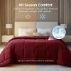 imageBedsure Comforter Duvet Insert  Quilted Comforters Twin XL Size All Season Duvet GentleSoft Down Alternative Bedding Blanket with 8 Tabs Gifts for WomenMen Red Twin XL 92 x 68 InchesRed