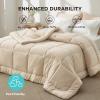 imageBedsure Comforter Duvet Insert  Quilted Comforters Twin XL Size All Season Duvet GentleSoft Down Alternative Bedding Blanket with 8 Tabs Gifts for WomenMen Red Twin XL 92 x 68 InchesBeige