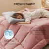 imageBedsure Comforter Duvet Insert  Quilted Comforters Twin XL Size All Season Duvet GentleSoft Down Alternative Bedding Blanket with 8 Tabs Gifts for WomenMen Red Twin XL 92 x 68 InchesDusty Pink