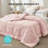 imageBedsure Comforter Duvet Insert  Quilted Comforters Twin XL Size All Season Duvet GentleSoft Down Alternative Bedding Blanket with 8 Tabs Gifts for WomenMen Red Twin XL 92 x 68 InchesPink
