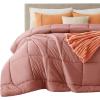 imageBedsure Comforter Duvet Insert  Quilted Comforters Twin XL Size All Season Duvet GentleSoft Down Alternative Bedding Blanket with 8 Tabs Gifts for WomenMen Red Twin XL 92 x 68 InchesDusty Pink