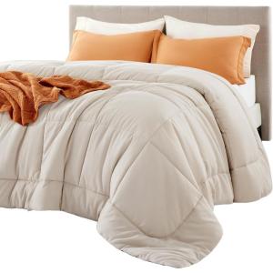 imageBedsure Comforter Duvet Insert  Quilted Comforters Twin XL Size All Season Duvet GentleSoft Down Alternative Bedding Blanket with 8 Tabs Gifts for WomenMen Red Twin XL 92 x 68 InchesLinen