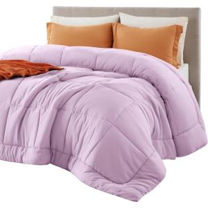 imageBedsure Comforter Duvet Insert  Quilted Comforters Twin XL Size All Season Duvet GentleSoft Down Alternative Bedding Blanket with 8 Tabs Gifts for WomenMen Red Twin XL 92 x 68 InchesLight Purple