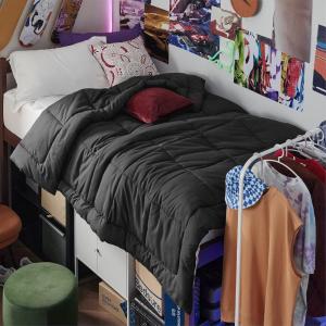 imageBedsure Comforter Duvet Insert  Quilted Comforters Twin XL Size All Season Duvet GentleSoft Down Alternative Bedding Blanket with 8 Tabs Gifts for WomenMen Red Twin XL 92 x 68 InchesBlack