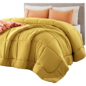 imageBedsure Comforter Duvet Insert  Quilted Comforters Twin XL Size All Season Duvet GentleSoft Down Alternative Bedding Blanket with 8 Tabs Gifts for WomenMen Red Twin XL 92 x 68 InchesMustard Yellow