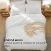 imageBedsure 7 Pieces Queen Comforter Set Premium Series Hotel Luxury Soft Bed in a Bag Goose Down Alternative Safe for Sensitive Skin Bedding Comforter All Season Medium Warmth Olive Green Queen Size03  White  Wavy Quilted