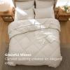 imageBedsure 7 Pieces Queen Comforter Set Premium Series Hotel Luxury Soft Bed in a Bag Goose Down Alternative Safe for Sensitive Skin Bedding Comforter All Season Medium Warmth Olive Green Queen Size07  Cream  Wavy Quilted