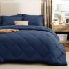 imageBedsure 7 Pieces Queen Comforter Set Premium Series Hotel Luxury Soft Bed in a Bag Goose Down Alternative Safe for Sensitive Skin Bedding Comforter All Season Medium Warmth Olive Green Queen Size02  Navy Blue