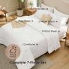 imageBedsure 7 Pieces Queen Comforter Set Premium Series Hotel Luxury Soft Bed in a Bag Goose Down Alternative Safe for Sensitive Skin Bedding Comforter All Season Medium Warmth Olive Green Queen Size03  White  Wavy Quilted