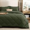 imageBedsure 7 Pieces Queen Comforter Set Premium Series Hotel Luxury Soft Bed in a Bag Goose Down Alternative Safe for Sensitive Skin Bedding Comforter All Season Medium Warmth Olive Green Queen Size06  Olive Green