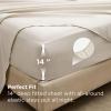 imageBedsure 7 Pieces Queen Comforter Set Premium Series Hotel Luxury Soft Bed in a Bag Goose Down Alternative Safe for Sensitive Skin Bedding Comforter All Season Medium Warmth Olive Green Queen Size04  Beige