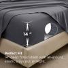 imageBedsure 7 Pieces Queen Comforter Set Premium Series Hotel Luxury Soft Bed in a Bag Goose Down Alternative Safe for Sensitive Skin Bedding Comforter All Season Medium Warmth Olive Green Queen Size05  Dark Grey