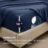 imageBedsure 7 Pieces Queen Comforter Set Premium Series Hotel Luxury Soft Bed in a Bag Goose Down Alternative Safe for Sensitive Skin Bedding Comforter All Season Medium Warmth Olive Green Queen Size02  Navy Blue