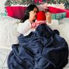 imageBedsure GentleSoft Fleece Throw Blanket for Couch Oxford Tan  Lightweight Plush Fuzzy Cozy Soft Blankets and Throws for Sofa 50x60 inches02  Navy