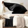 imageBedsure GentleSoft Fleece Throw Blanket for Couch Oxford Tan  Lightweight Plush Fuzzy Cozy Soft Blankets and Throws for Sofa 50x60 inches03  Black