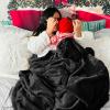 imageBedsure GentleSoft Fleece Throw Blanket for Couch Oxford Tan  Lightweight Plush Fuzzy Cozy Soft Blankets and Throws for Sofa 50x60 inches03  Black