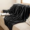 imageBedsure GentleSoft Fleece Throw Blanket for Couch Oxford Tan  Lightweight Plush Fuzzy Cozy Soft Blankets and Throws for Sofa 50x60 inches03  Black