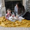 imageBedsure GentleSoft Fleece Throw Blanket for Couch Oxford Tan  Lightweight Plush Fuzzy Cozy Soft Blankets and Throws for Sofa 50x60 inchesBright Gold