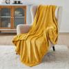 imageBedsure GentleSoft Fleece Throw Blanket for Couch Oxford Tan  Lightweight Plush Fuzzy Cozy Soft Blankets and Throws for Sofa 50x60 inchesBright Gold
