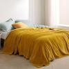 imageBedsure GentleSoft Fleece Throw Blanket for Couch Oxford Tan  Lightweight Plush Fuzzy Cozy Soft Blankets and Throws for Sofa 50x60 inchesBright Gold