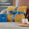 imageBedsure GentleSoft Fleece Throw Blanket for Couch Oxford Tan  Lightweight Plush Fuzzy Cozy Soft Blankets and Throws for Sofa 50x60 inchesBright Gold