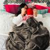 imageBedsure GentleSoft Fleece Throw Blanket for Couch Oxford Tan  Lightweight Plush Fuzzy Cozy Soft Blankets and Throws for Sofa 50x60 inchesBrown