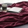 imageBedsure GentleSoft Fleece Throw Blanket for Couch Oxford Tan  Lightweight Plush Fuzzy Cozy Soft Blankets and Throws for Sofa 50x60 inchesBurgundy Red