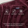 imageBedsure GentleSoft Fleece Throw Blanket for Couch Oxford Tan  Lightweight Plush Fuzzy Cozy Soft Blankets and Throws for Sofa 50x60 inchesBurgundy Red