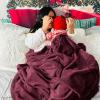 imageBedsure GentleSoft Fleece Throw Blanket for Couch Oxford Tan  Lightweight Plush Fuzzy Cozy Soft Blankets and Throws for Sofa 50x60 inchesBurgundy Red