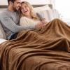 imageBedsure GentleSoft Fleece Throw Blanket for Couch Oxford Tan  Lightweight Plush Fuzzy Cozy Soft Blankets and Throws for Sofa 50x60 inchesBurnt Brown