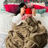 imageBedsure GentleSoft Fleece Throw Blanket for Couch Oxford Tan  Lightweight Plush Fuzzy Cozy Soft Blankets and Throws for Sofa 50x60 inchesCamel
