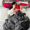 imageBedsure GentleSoft Fleece Throw Blanket for Couch Oxford Tan  Lightweight Plush Fuzzy Cozy Soft Blankets and Throws for Sofa 50x60 inchesCharcoal
