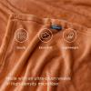 imageBedsure GentleSoft Fleece Throw Blanket for Couch Oxford Tan  Lightweight Plush Fuzzy Cozy Soft Blankets and Throws for Sofa 50x60 inchesDark Orange
