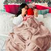 imageBedsure GentleSoft Fleece Throw Blanket for Couch Oxford Tan  Lightweight Plush Fuzzy Cozy Soft Blankets and Throws for Sofa 50x60 inchesDusty Pink