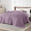 imageBedsure GentleSoft Fleece Throw Blanket for Couch Oxford Tan  Lightweight Plush Fuzzy Cozy Soft Blankets and Throws for Sofa 50x60 inchesFog Purple