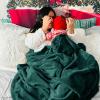 imageBedsure GentleSoft Fleece Throw Blanket for Couch Oxford Tan  Lightweight Plush Fuzzy Cozy Soft Blankets and Throws for Sofa 50x60 inchesForest Green