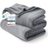 imageBedsure GentleSoft Fleece Throw Blanket for Couch Oxford Tan  Lightweight Plush Fuzzy Cozy Soft Blankets and Throws for Sofa 50x60 inchesGrey