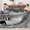 imageBedsure GentleSoft Fleece Throw Blanket for Couch Oxford Tan  Lightweight Plush Fuzzy Cozy Soft Blankets and Throws for Sofa 50x60 inchesGrey