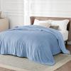 imageBedsure GentleSoft Fleece Throw Blanket for Couch Oxford Tan  Lightweight Plush Fuzzy Cozy Soft Blankets and Throws for Sofa 50x60 inchesLight Blue
