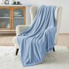imageBedsure GentleSoft Fleece Throw Blanket for Couch Oxford Tan  Lightweight Plush Fuzzy Cozy Soft Blankets and Throws for Sofa 50x60 inchesLight Blue