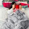 imageBedsure GentleSoft Fleece Throw Blanket for Couch Oxford Tan  Lightweight Plush Fuzzy Cozy Soft Blankets and Throws for Sofa 50x60 inchesLight Grey